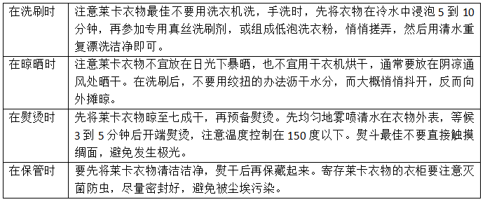 莱卡面料洗涤注意事项